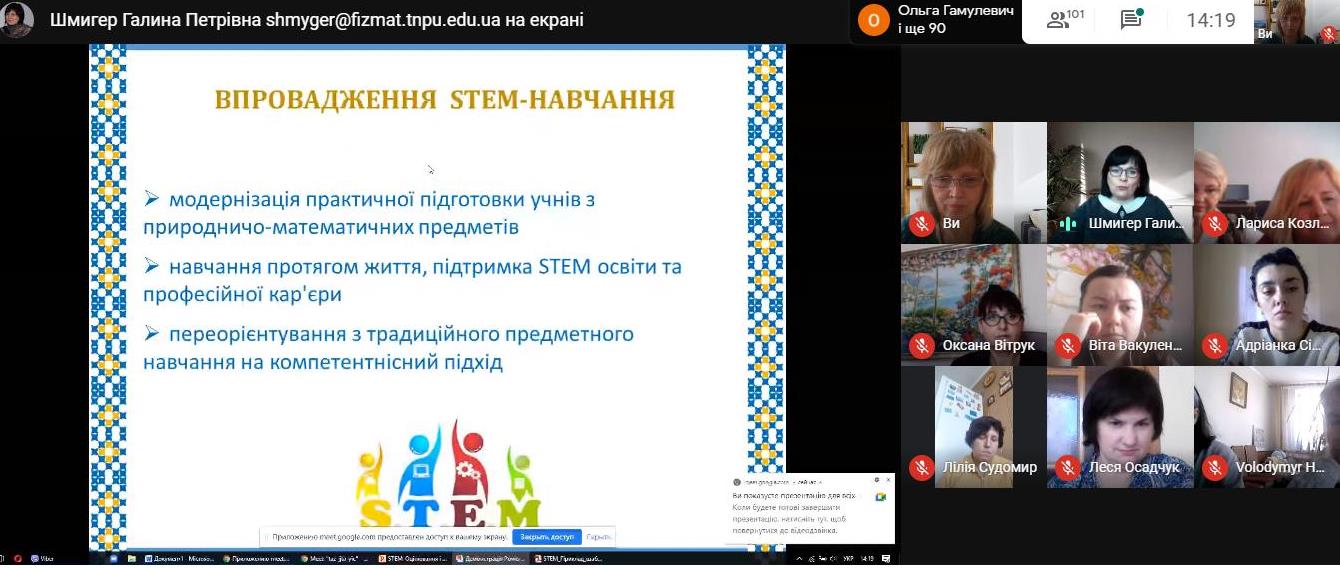Початок тренінгу від Н.Р.Балик та Г.П. Шмигер для учителів природничого циклу